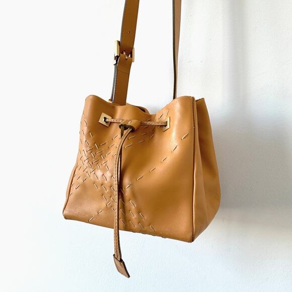 Burberry London Vintage Mustard Yellow Leather Mini Bucket Shoulder Bag - Picture 3 of 13